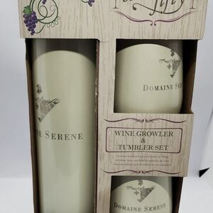Cream Wine Growler & Tumbler Set